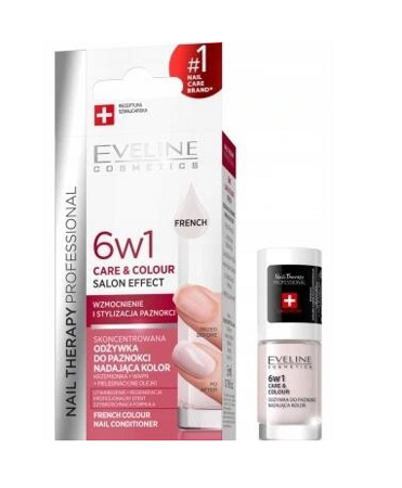 Eveline Nail Therapy Care&Colour 6w1 odżywka do paznokci nadająca kolor French 5ml